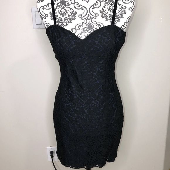 Talula Black Lace Mini Dress size 6 - Picture 1 of 9